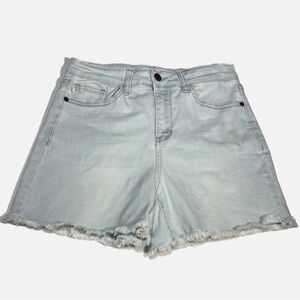 Judy Blue Light Blue Frayed Hem Denim Women Shorts size M